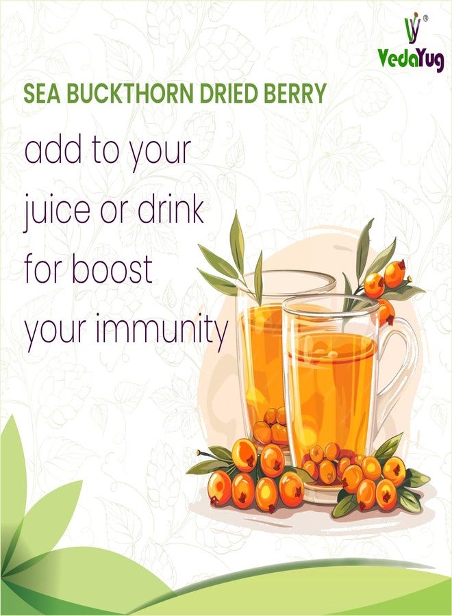 VY VedaYug Himalayan Sea Buckthorn Dry Berry 200 Gram | Nourishes Skin | Vitamin E & C | Sea Buckthorn Berry in Small Cut for Juices, Tea or Recipes - 200g - Image 4